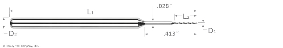 harvey tool extended depth miniature drill