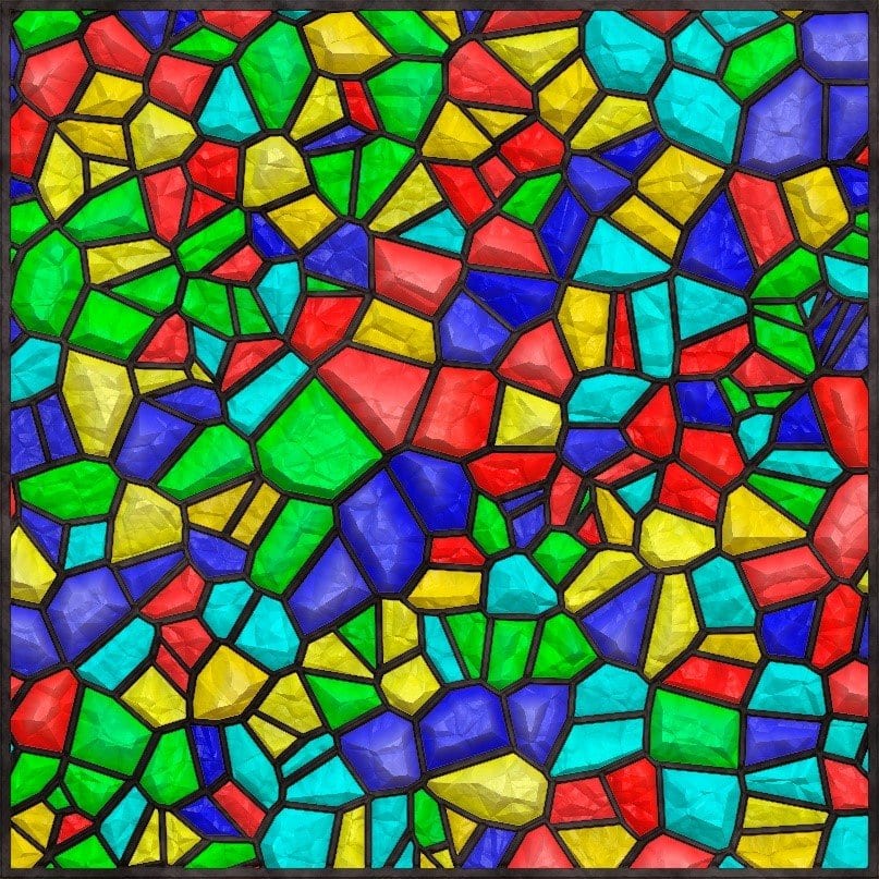 colorful glass representing austenite
