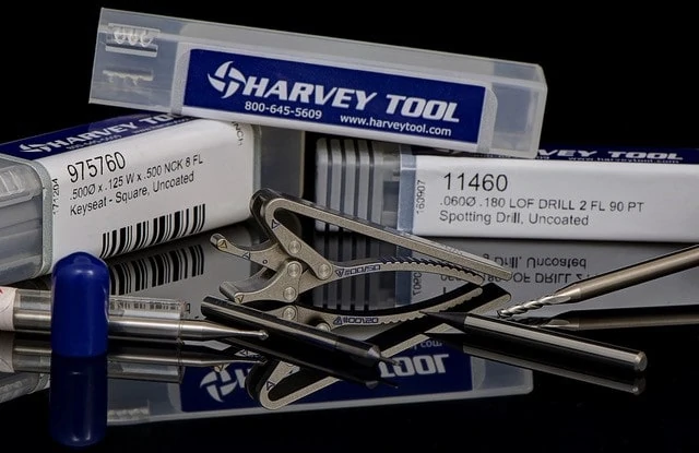 harvey tool end mills with Titan Ring Design machined tie clip