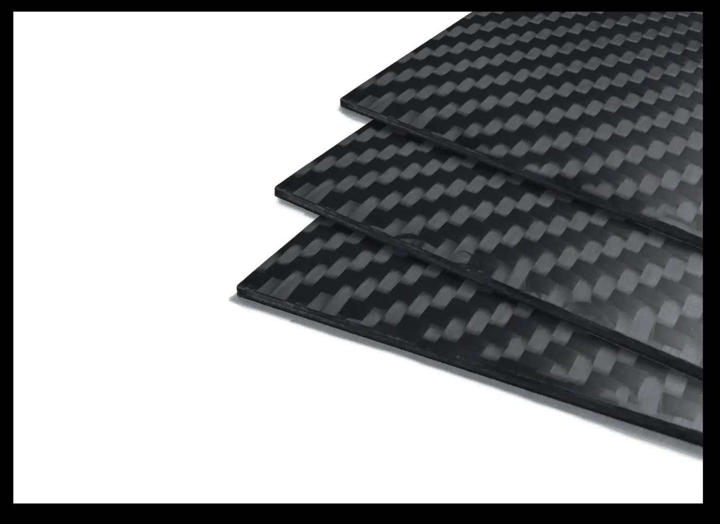 Three sheets of cfrp carbon fiber material on top of one another